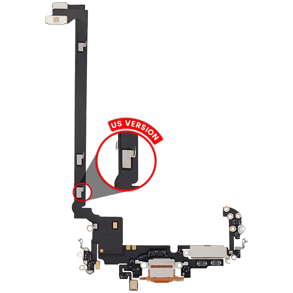 Ladebuchse Flex Cable für iPhone 17 Pro Max (gebrauchter OEM-Ausbau) (US-Version) (Cosmic Orange)