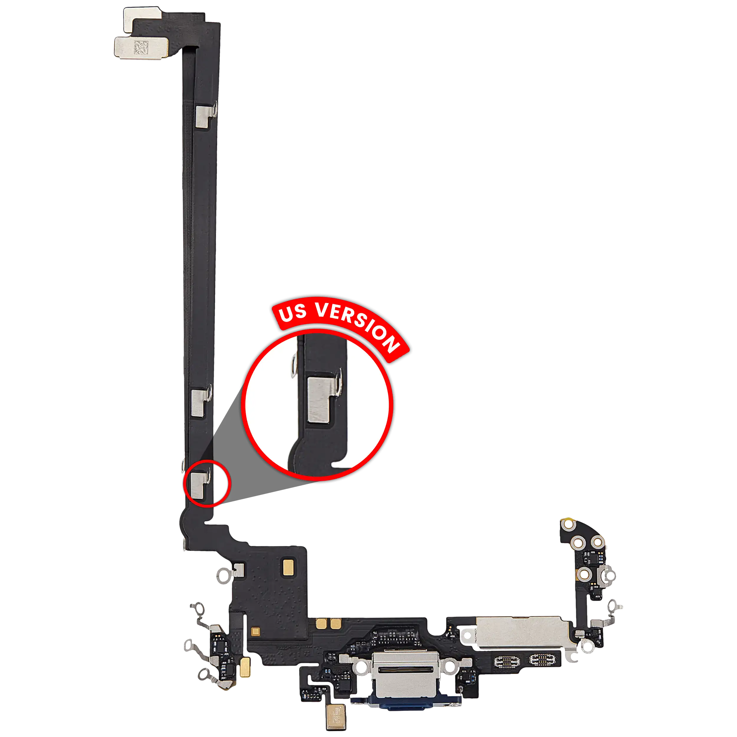 Ladebuchse Flex Cable für iPhone 17 Pro Max (gebrauchter OEM-Ausbau) (US-Version) (Deep Blue)