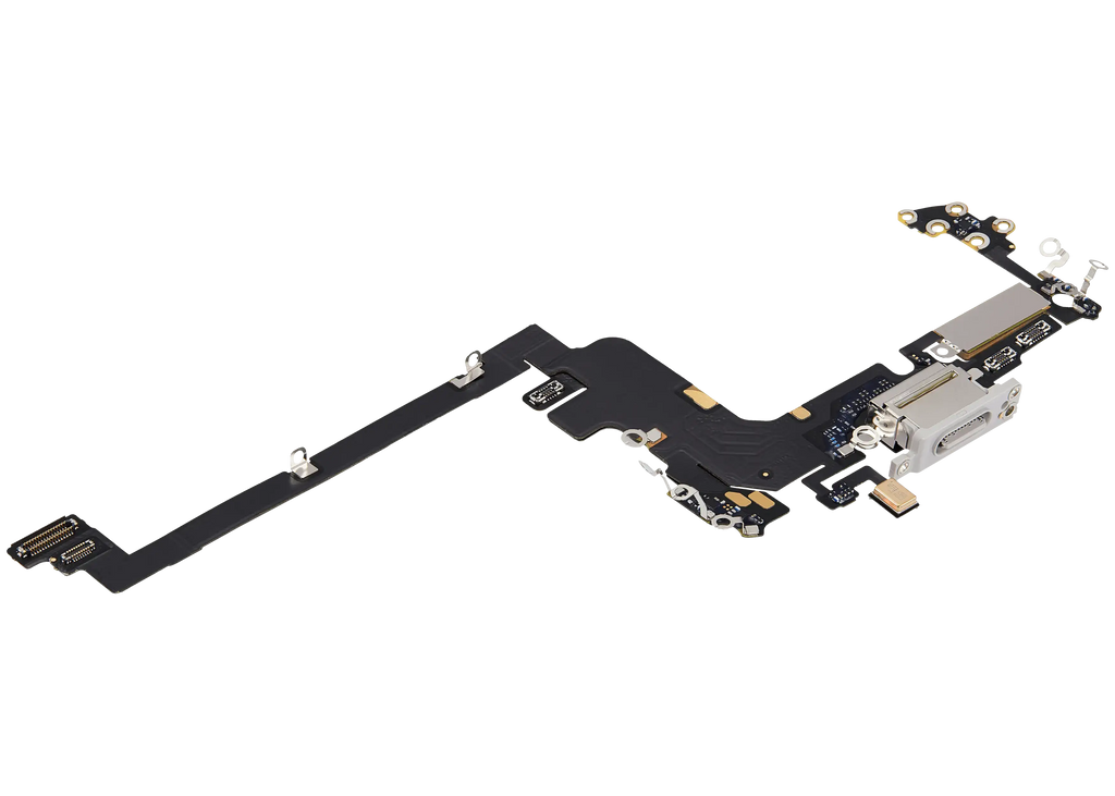 Ladebuchse Flex Cable für iPhone 17 Pro (gebrauchter OEM-Ausbau) (Internationale Version) (Silber)