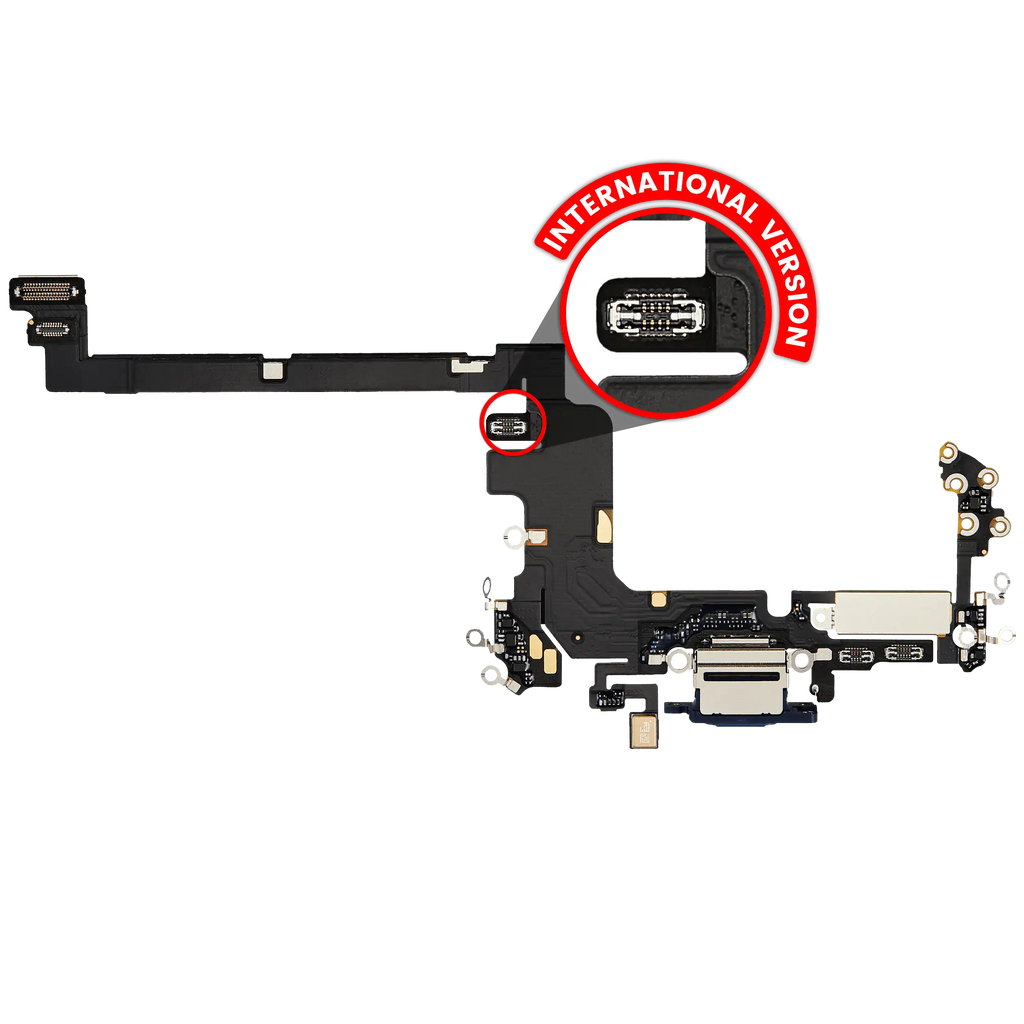Ladebuchse Flex Cable für iPhone 17 Pro (gebrauchter OEM-Ausbau) (Internationale Version) (Deep Blue)