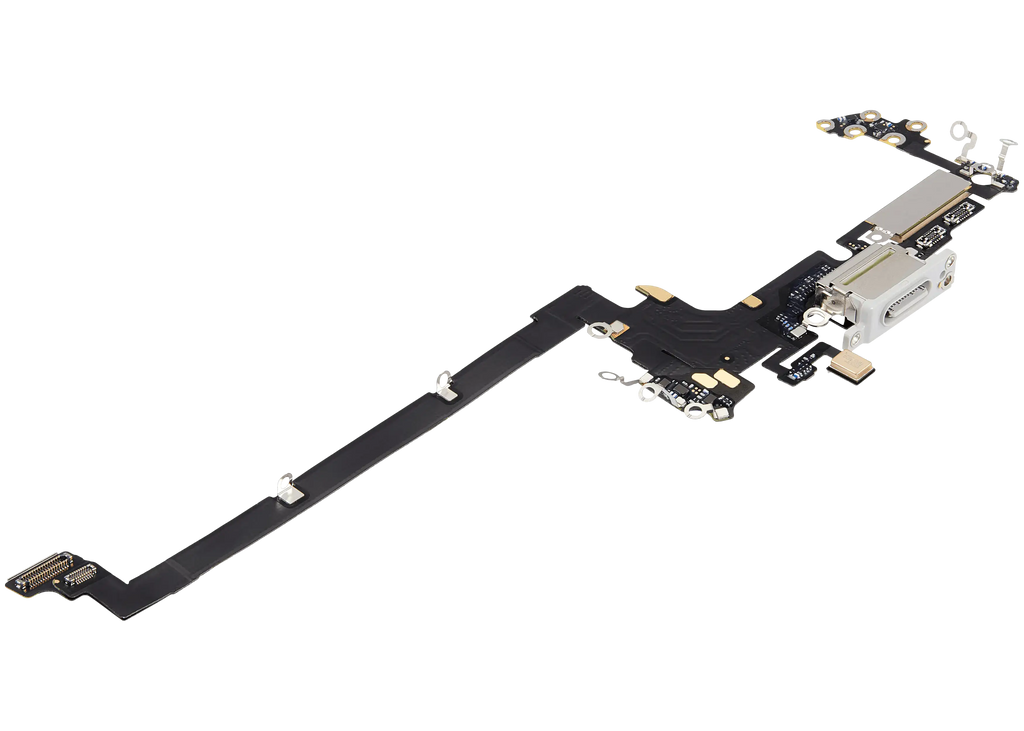 Ladebuchse Flex Cable für iPhone 17 Pro (gebrauchter OEM-Ausbau) (US-Version) (Silber)
