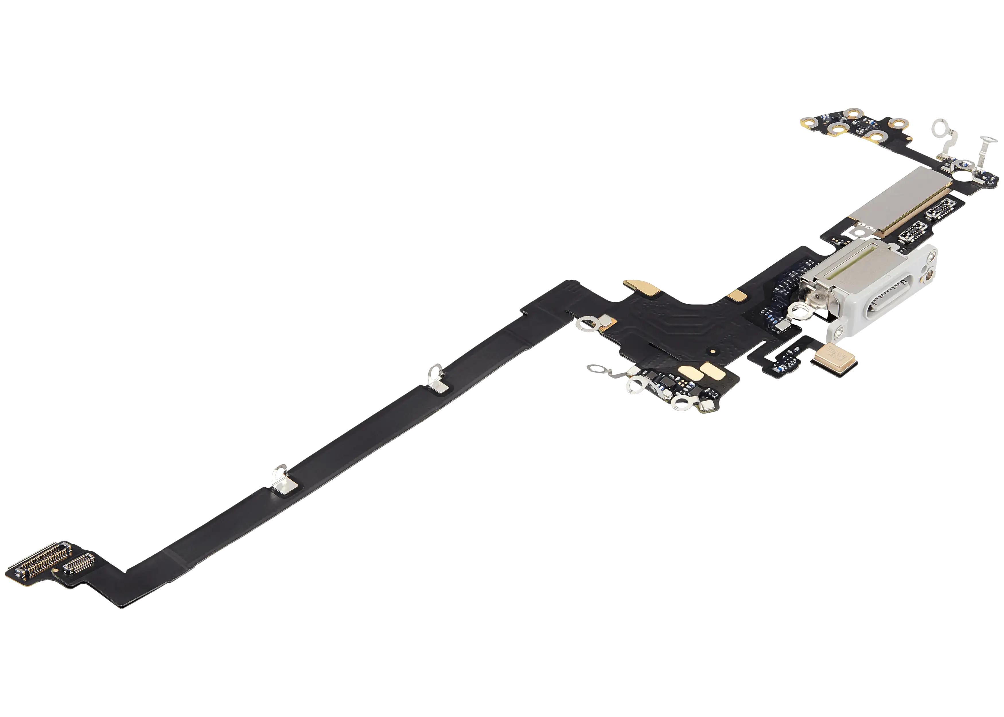Ladebuchse Flex Cable für iPhone 17 Pro (gebrauchter OEM-Ausbau) (US-Version) (Silber)