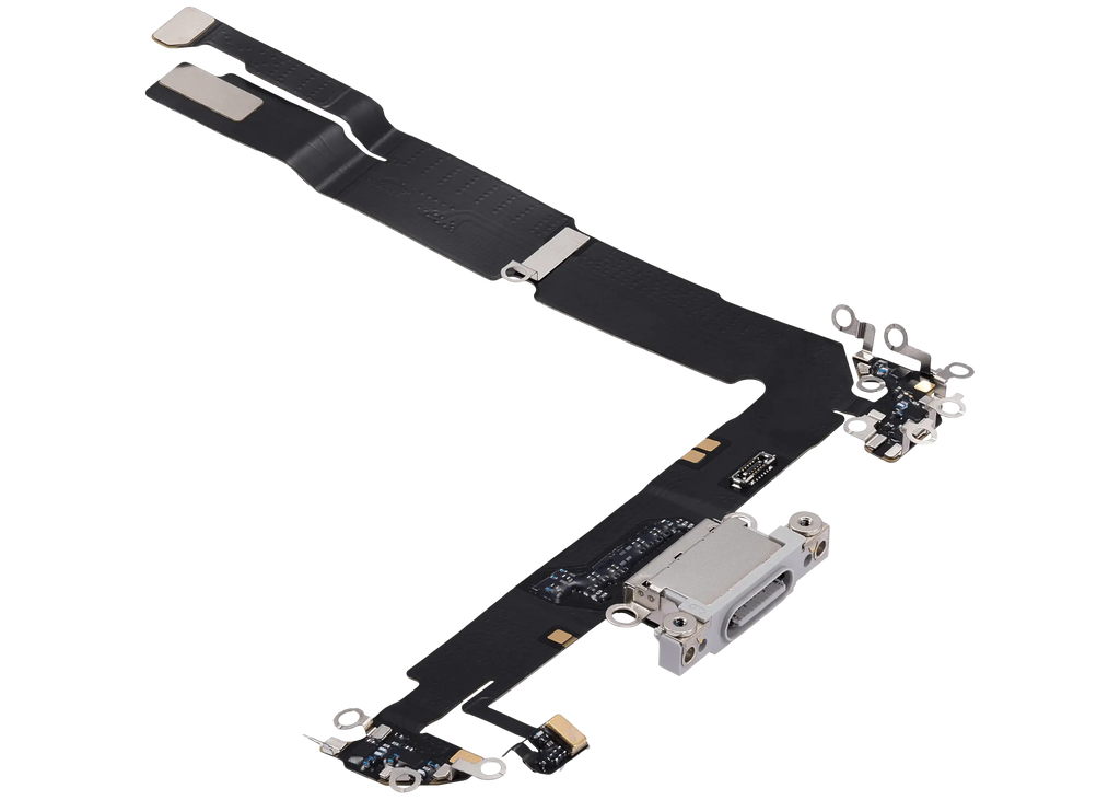 Ladebuchse Flex Cable für iPhone 16 Plus (gebrauchter OEM-Ausbau) (Weiß)