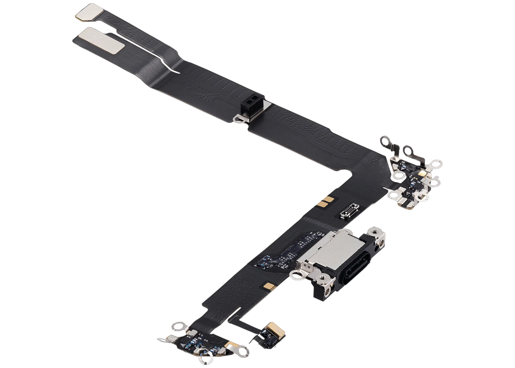 Ladebuchse Flex Cable für iPhone 16 Plus (gebrauchter OEM-Ausbau) (Schwarz)