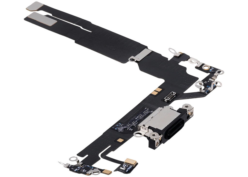 Ladebuchse Flex Cable für iPhone 16 (gebrauchter OEM-Ausbau) (Schwarz)