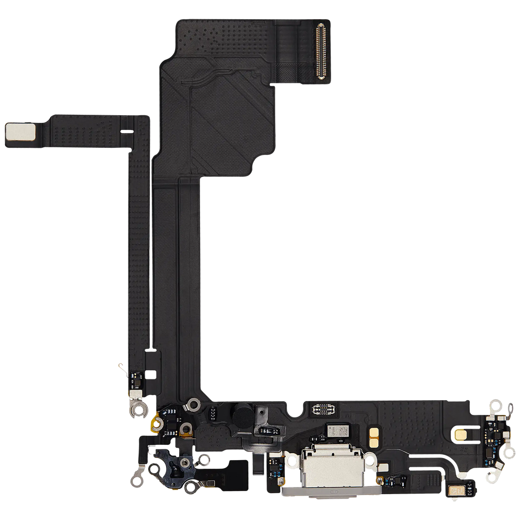 Ladebuchse Flex Cable für iPhone 15 Pro Max (gebrauchter OEM-Ausbau) (Weiß Titanium)
