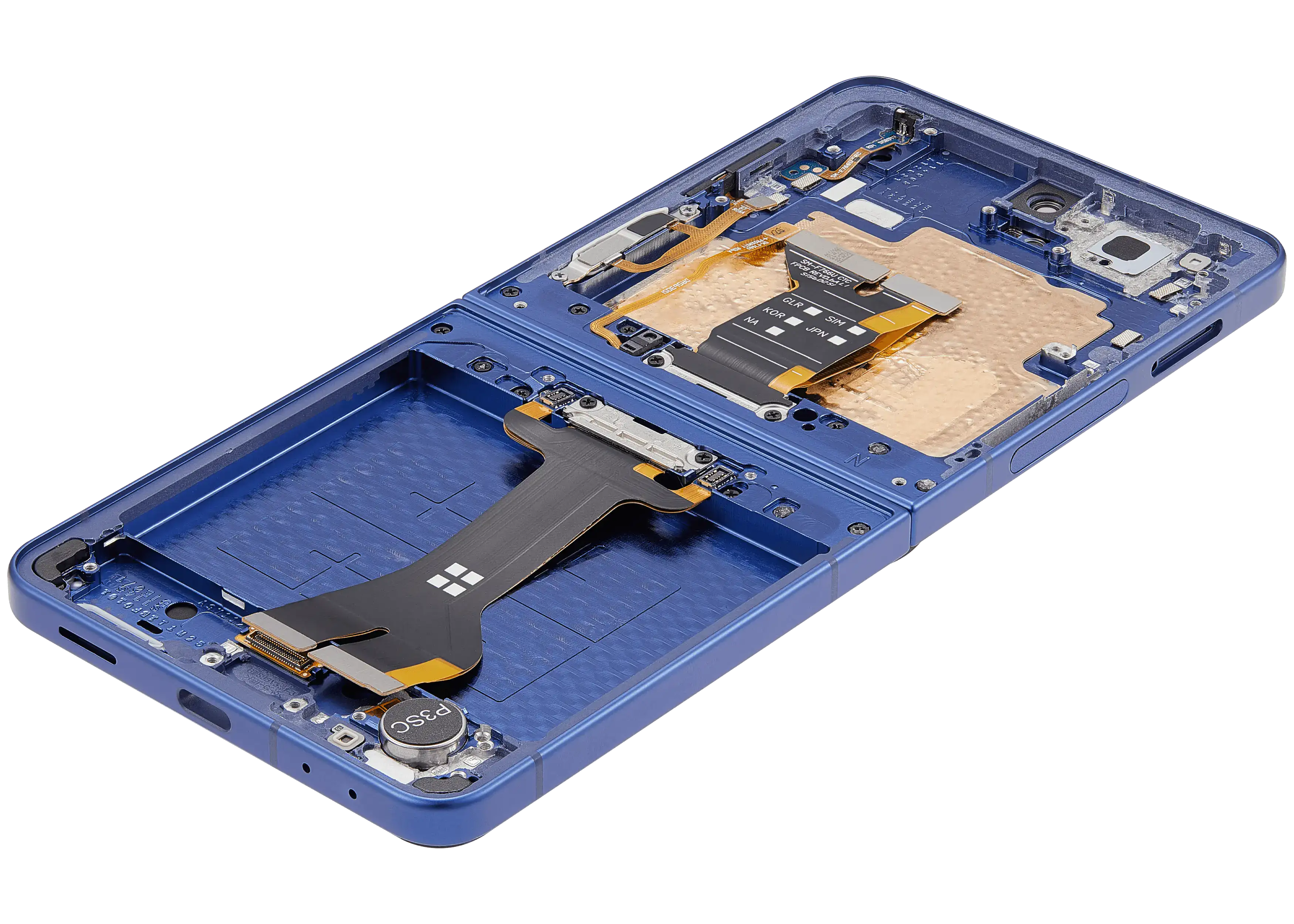 Inner OLED-Display mit Rahmen Compatible für Samsung Galaxy Z Flip 7 5G (US-Version) (Refurbished) (Blue Shadow)