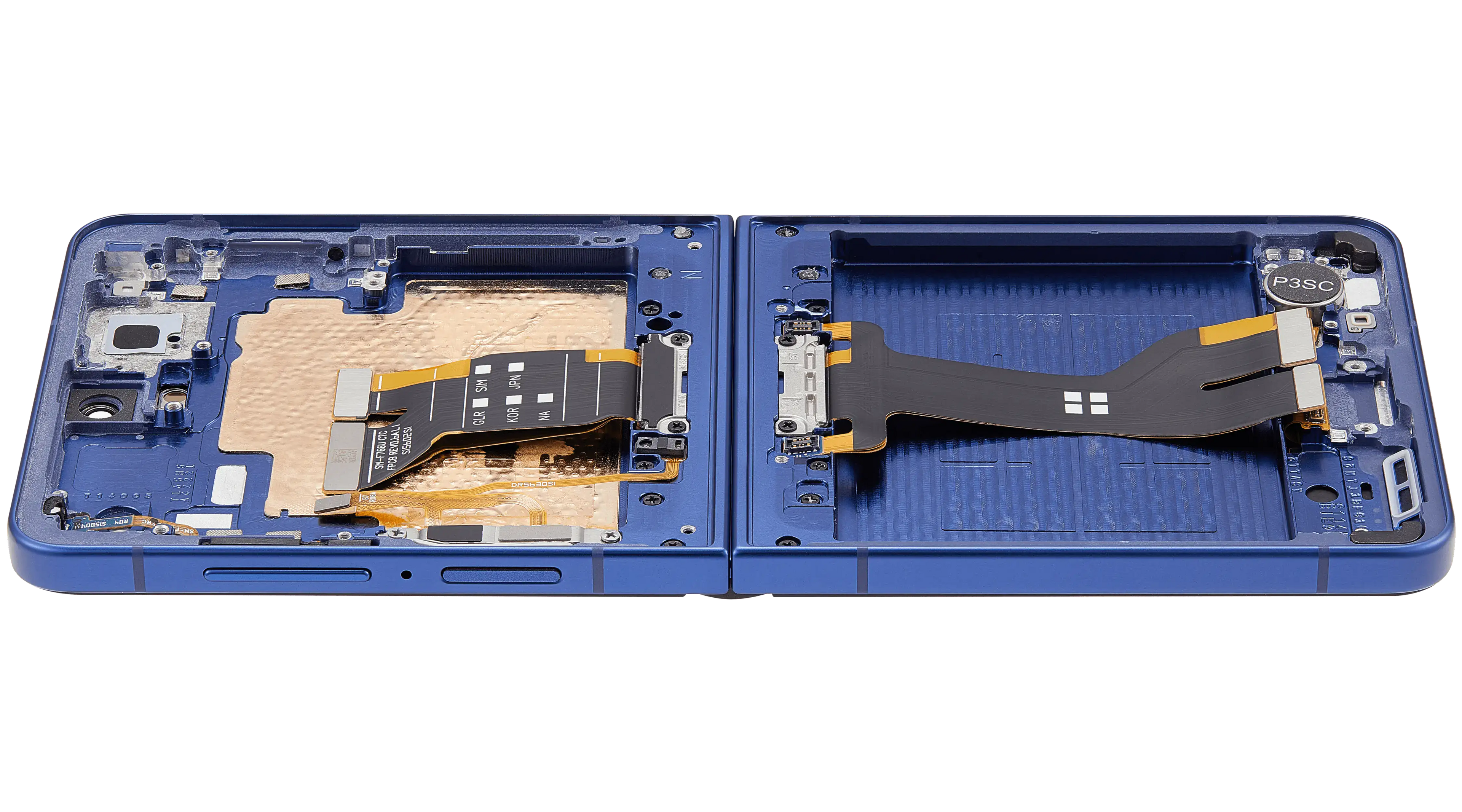 Inner OLED-Display mit Rahmen Compatible für Samsung Galaxy Z Flip 7 5G (US-Version) (Refurbished) (Blue Shadow)