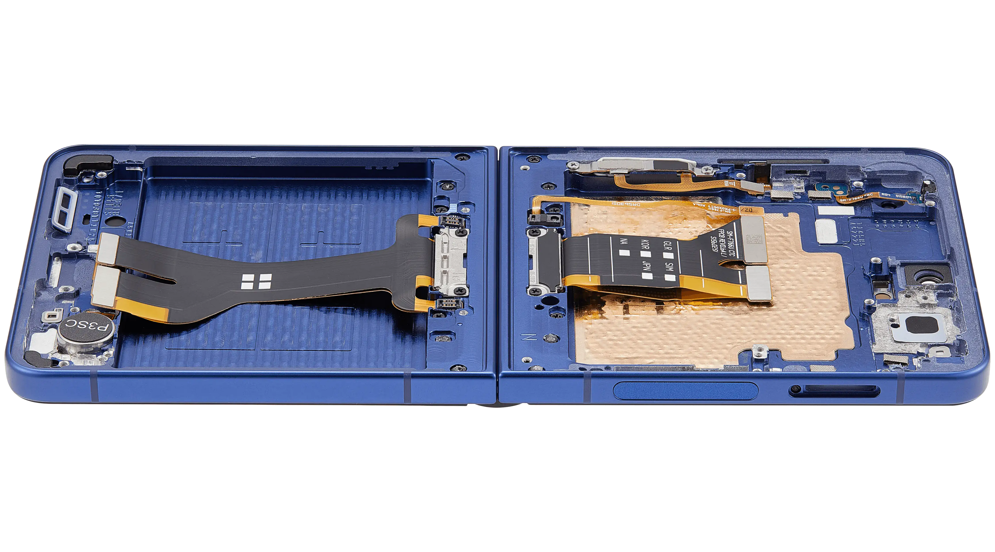 Inner OLED-Display mit Rahmen Compatible für Samsung Galaxy Z Flip 7 5G (US-Version) (Refurbished) (Blue Shadow)
