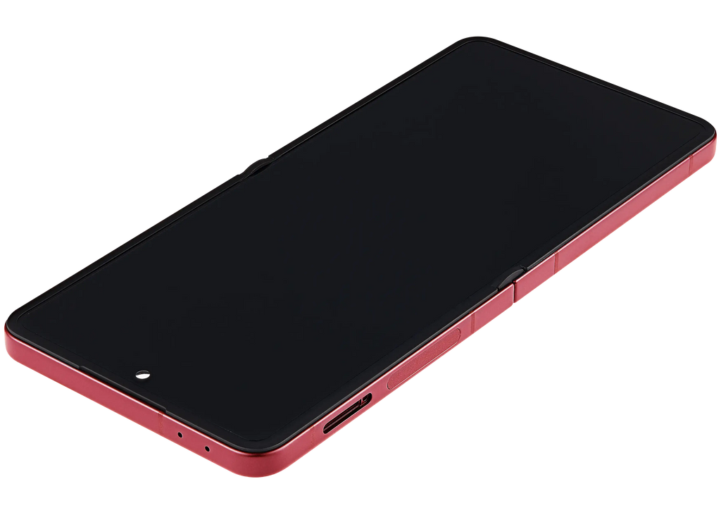 Inner OLED-Display mit Rahmen Compatible für Samsung Galaxy Z Flip 7 5G (US-Version) (Refurbished) (Coral Rot)