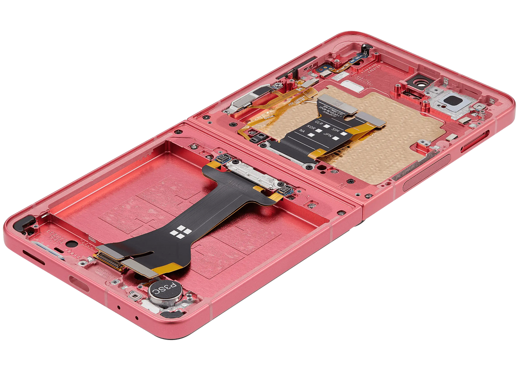 Inner OLED-Display mit Rahmen Compatible für Samsung Galaxy Z Flip 7 5G (US-Version) (Refurbished) (Coral Rot)