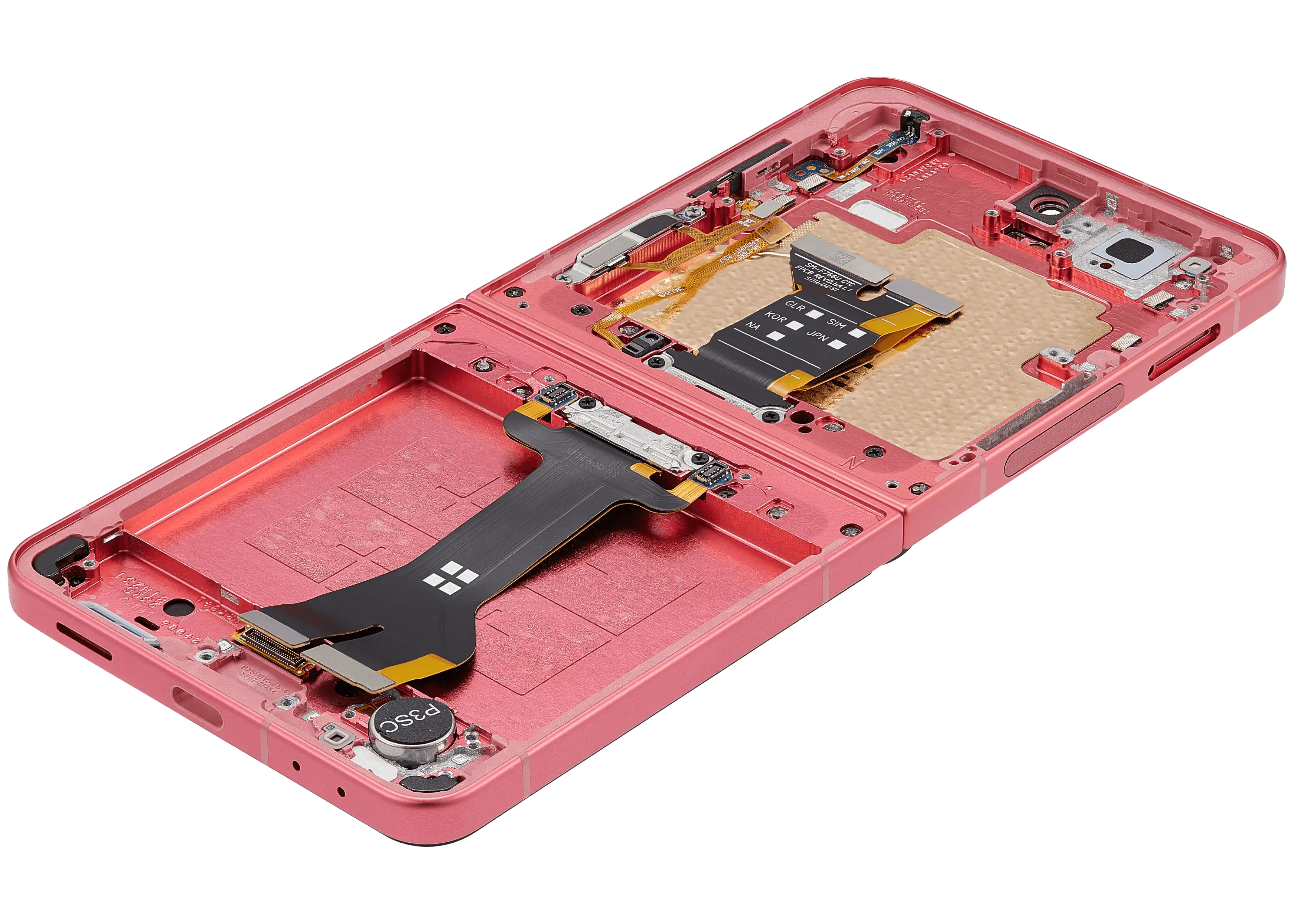 Inner OLED-Display mit Rahmen Compatible für Samsung Galaxy Z Flip 7 5G (US-Version) (Refurbished) (Coral Rot)