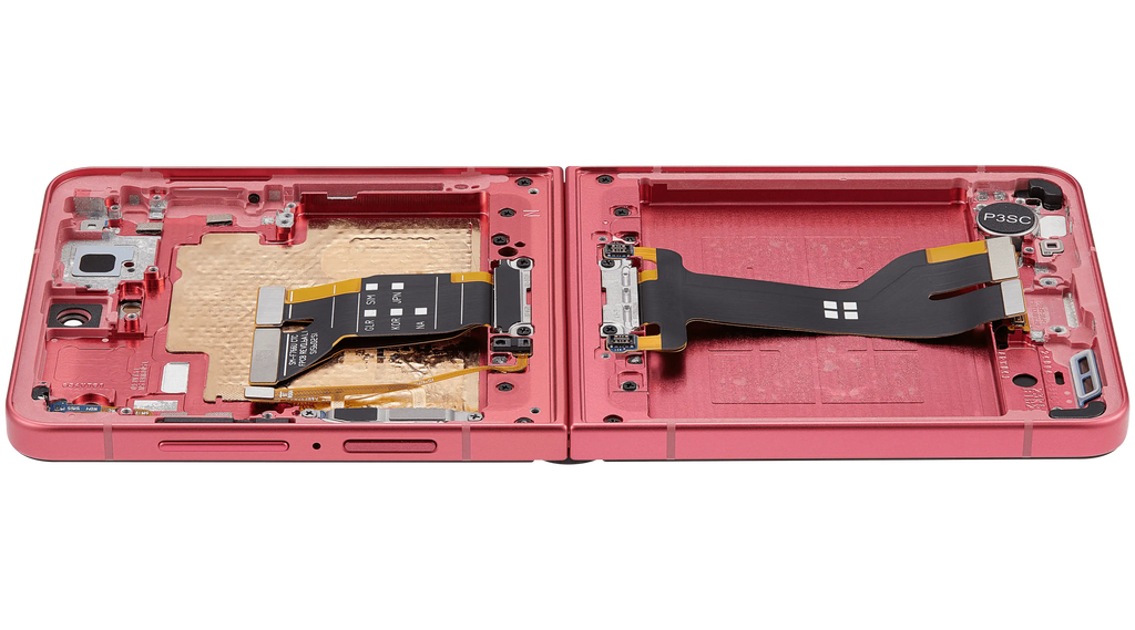 Inner OLED-Display mit Rahmen Compatible für Samsung Galaxy Z Flip 7 5G (US-Version) (Refurbished) (Coral Rot)