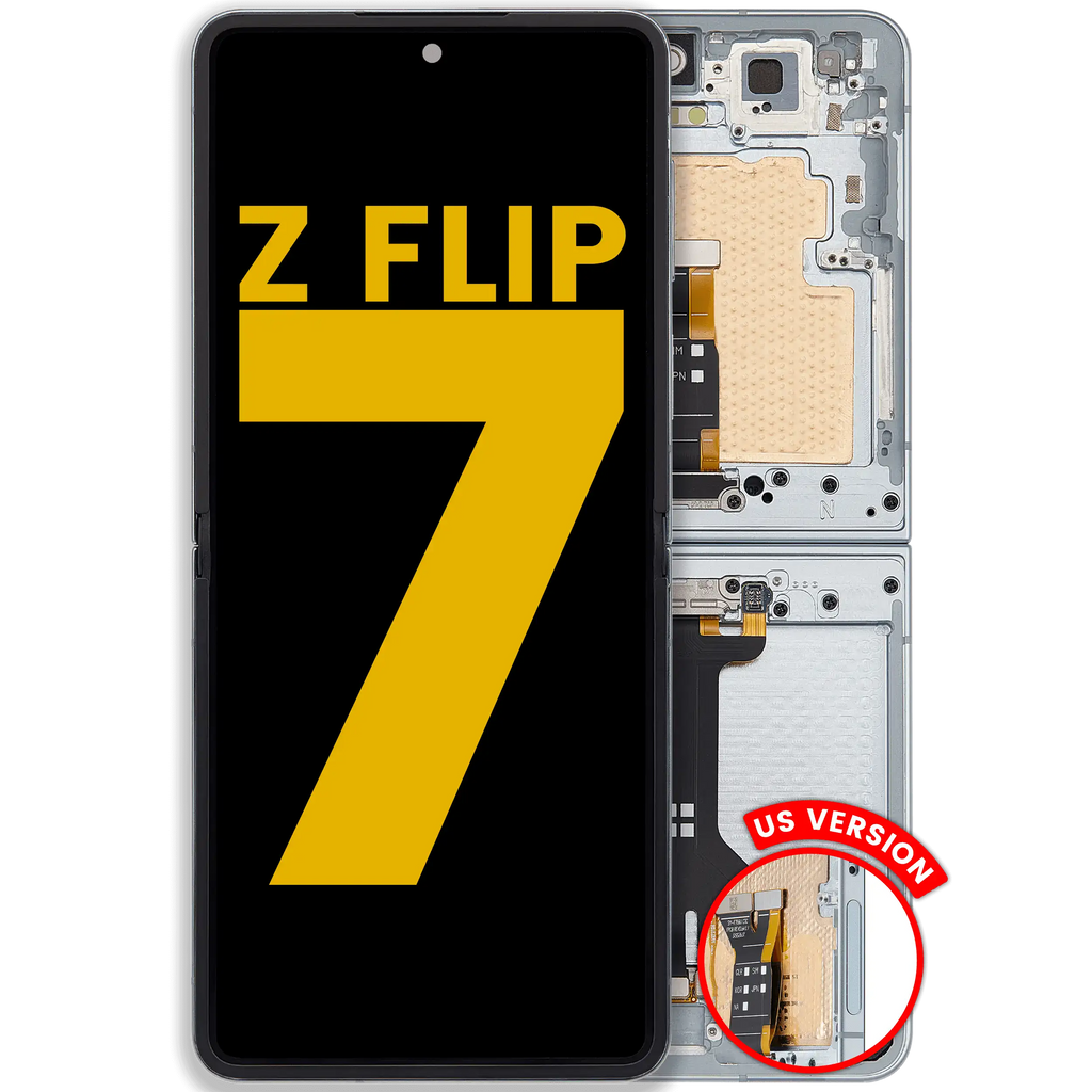 Inner OLED-Display mit Rahmen Compatible für Samsung Galaxy Z Flip 7 5G (US-Version) (Refurbished) (Mint)