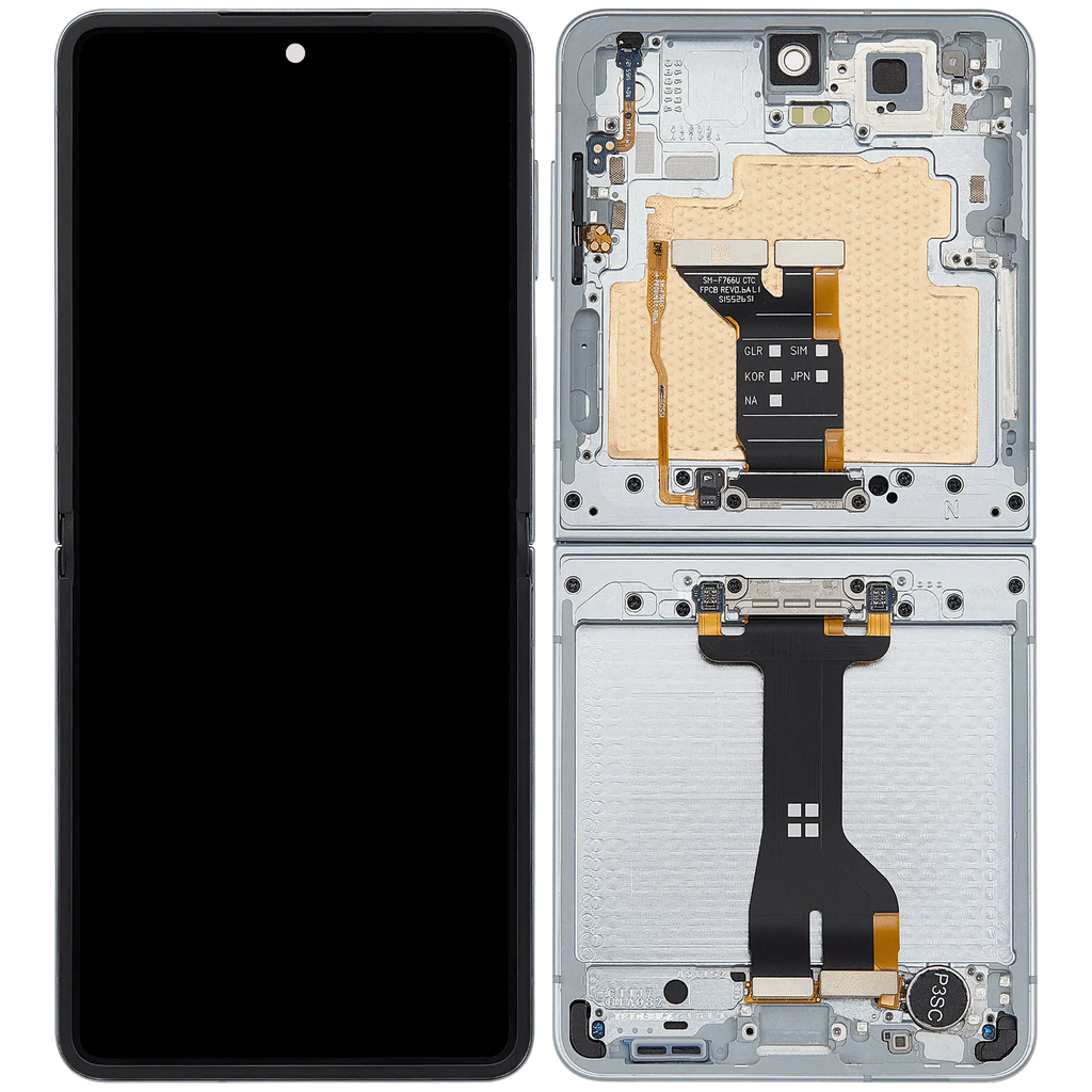 Inner OLED-Display mit Rahmen Compatible für Samsung Galaxy Z Flip 7 5G (US-Version) (Refurbished) (Mint)