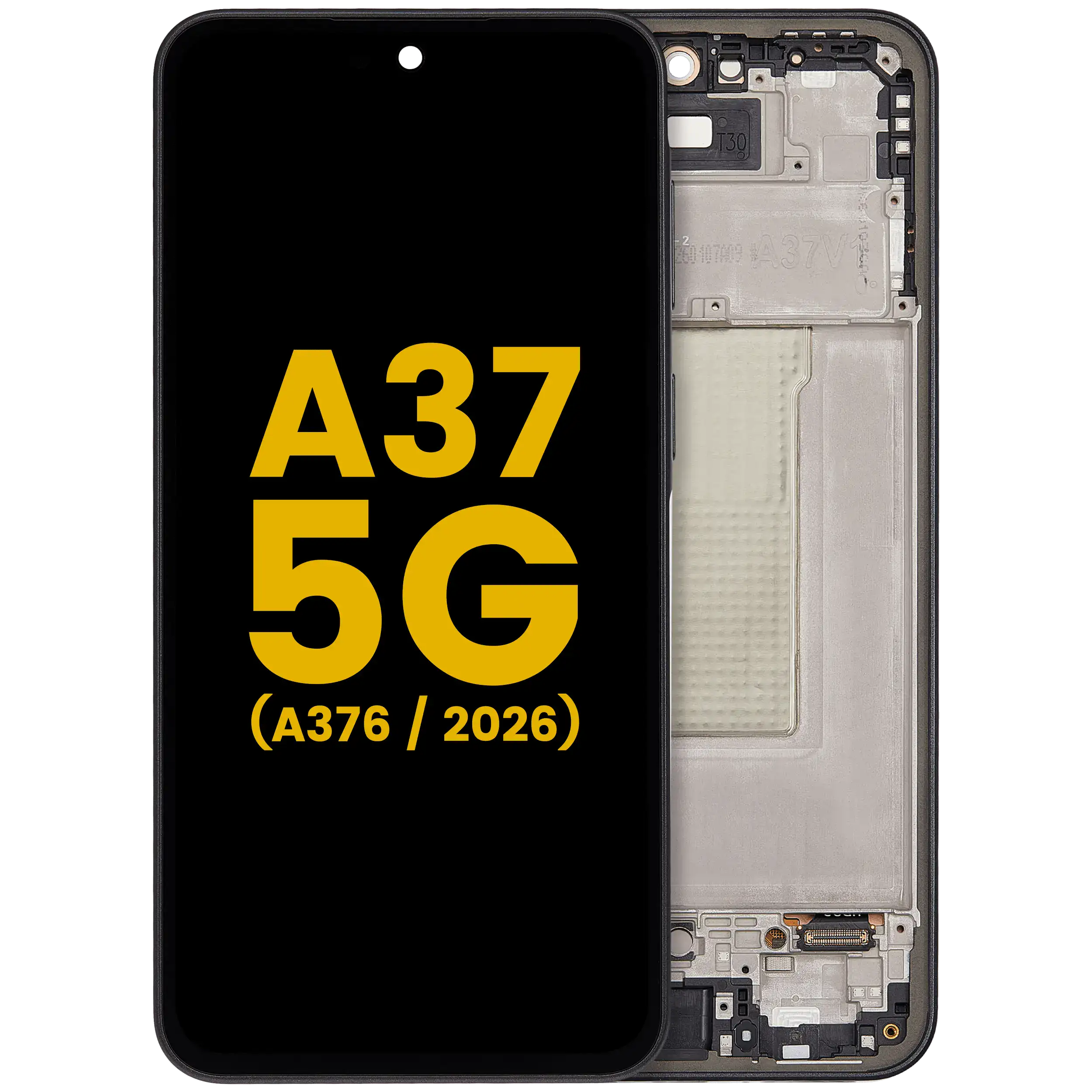 OLED-Display mit Rahmen für Samsung Galaxy A37 5G (A376 / 2026) (Refurbished) (Charkoal)