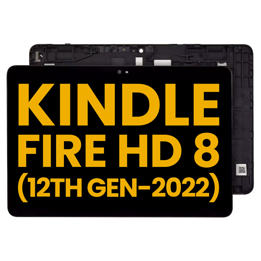 LCD-Complettdisplay mit Rahmen für Amazon Kindle Fire HD 8 (2022) Refurb.