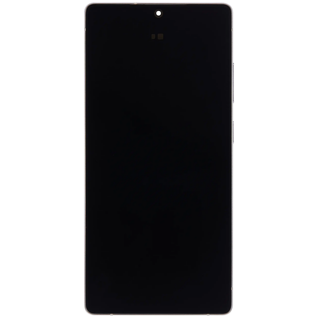 OLED-Display mit Rahmen für Samsung Galaxy S25 Ultra 5G (US & International) (Aftermarket Plus) (120Hz) (Titanium Weiß Silber)