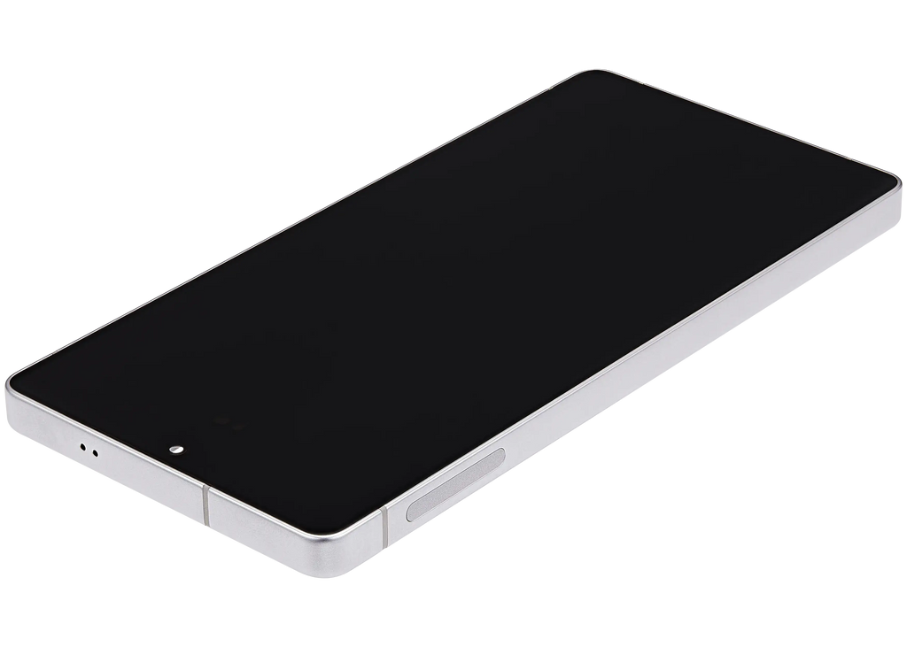 OLED-Display mit Rahmen für Samsung Galaxy S25 Ultra 5G (US & International) (Aftermarket Plus) (120Hz) (Titanium Weiß Silber)