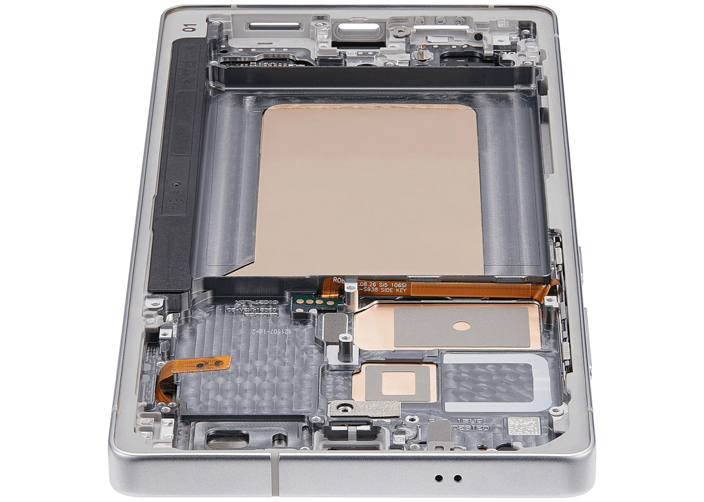 OLED-Display mit Rahmen für Samsung Galaxy S25 Ultra 5G (US & International) (Aftermarket Plus) (120Hz) (Titanium Weiß Silber)