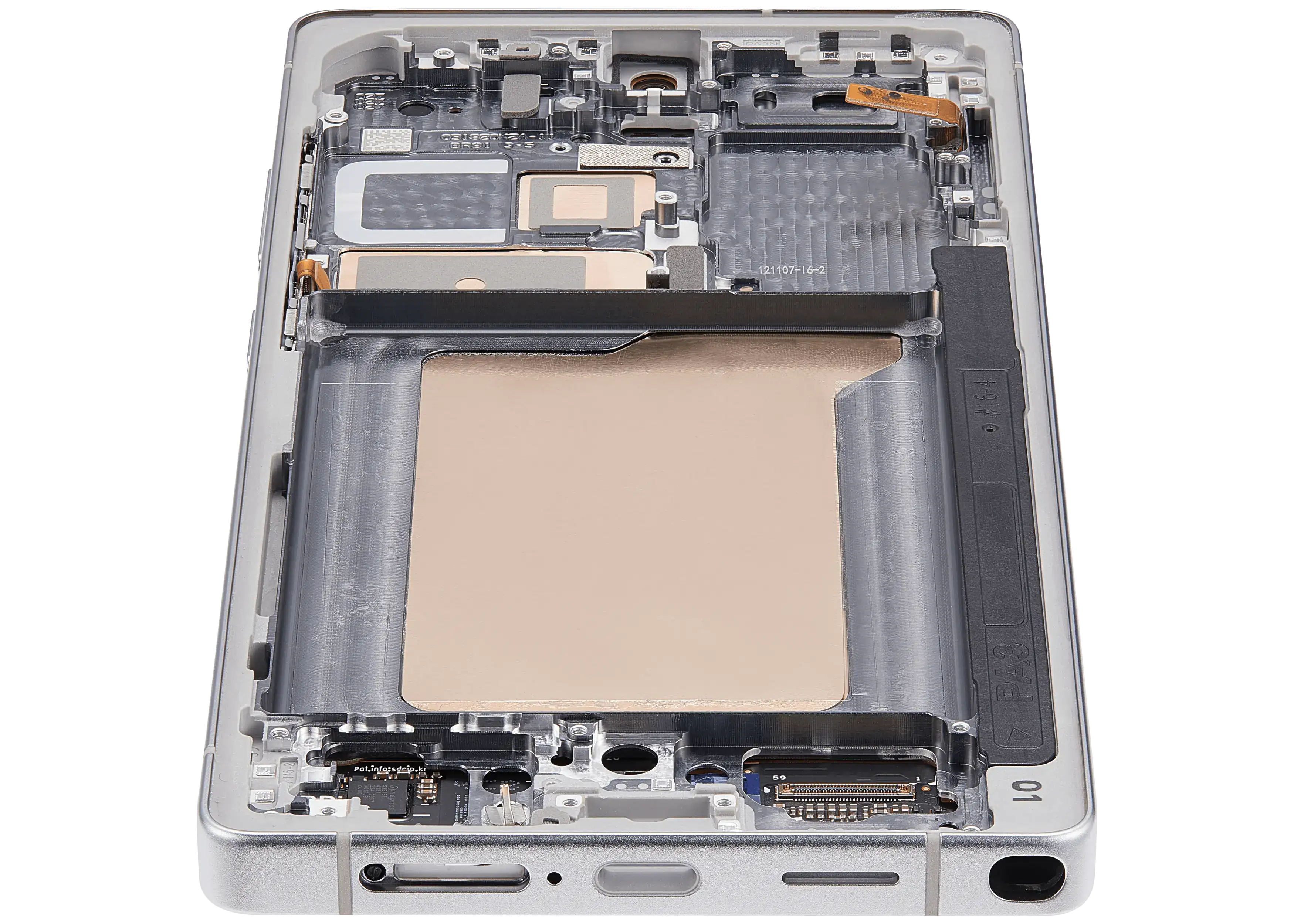 OLED-Display mit Rahmen für Samsung Galaxy S25 Ultra 5G (US & International) (Aftermarket Plus) (120Hz) (Titanium Weiß Silber)