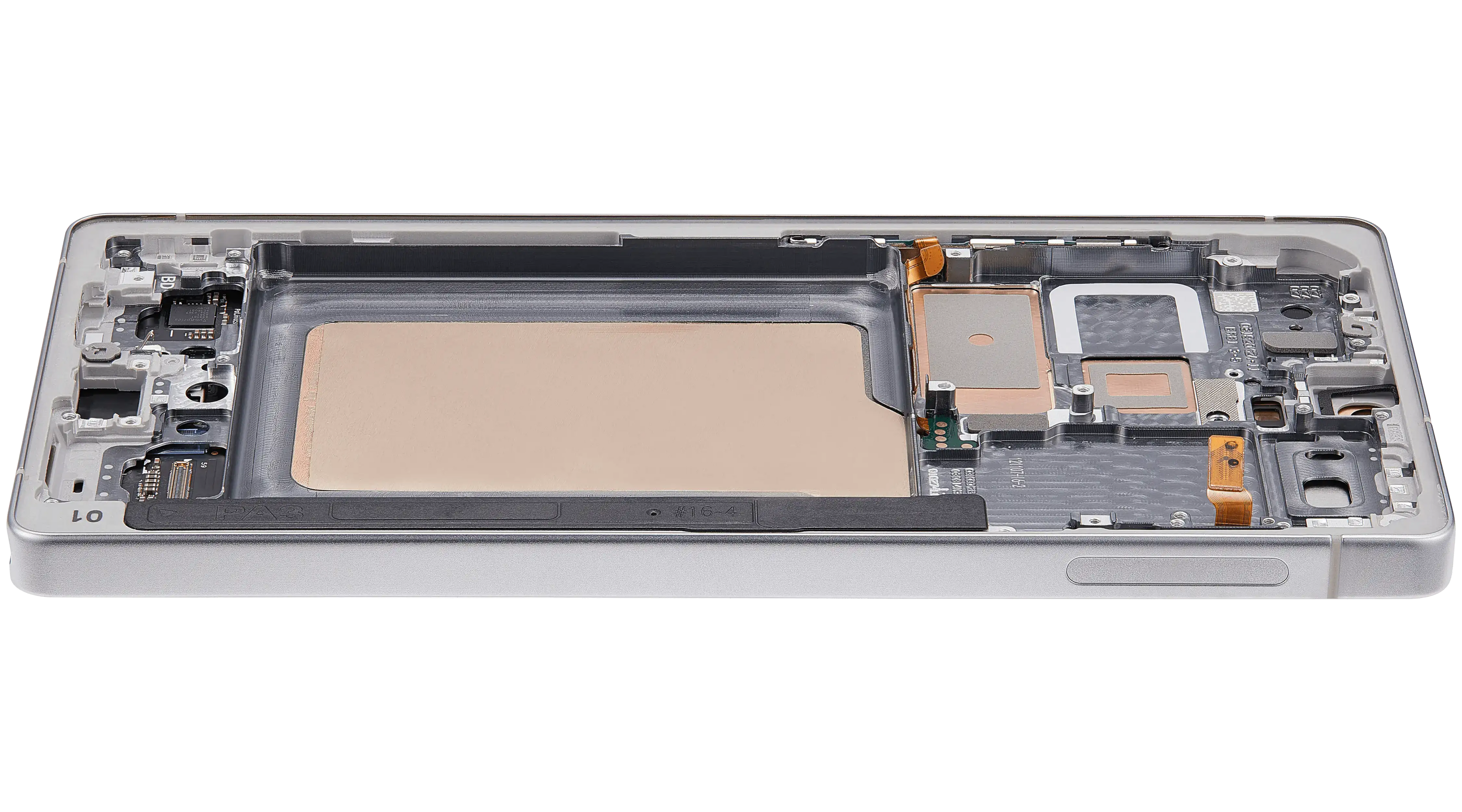 OLED-Display mit Rahmen für Samsung Galaxy S25 Ultra 5G (US & International) (Aftermarket Plus) (120Hz) (Titanium Weiß Silber)