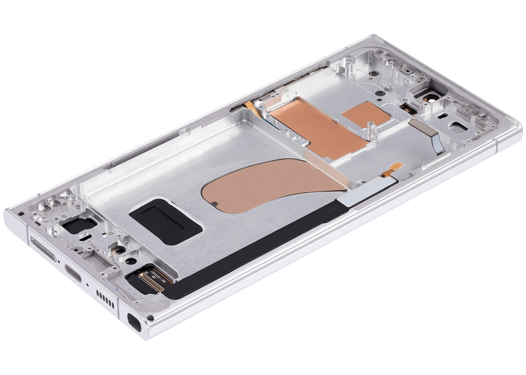 OLED-Display mit Rahmen für Samsung Galaxy S23 Ultra (US & International) (Aftermarket Plus) (120Hz) (Sky Blue)