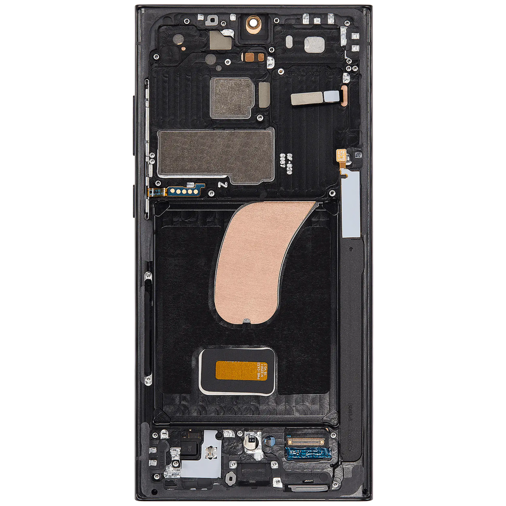 OLED-Display mit Rahmen für Samsung Galaxy S23 Ultra (US & International) (Aftermarket Plus) (120Hz) (Graphite)
