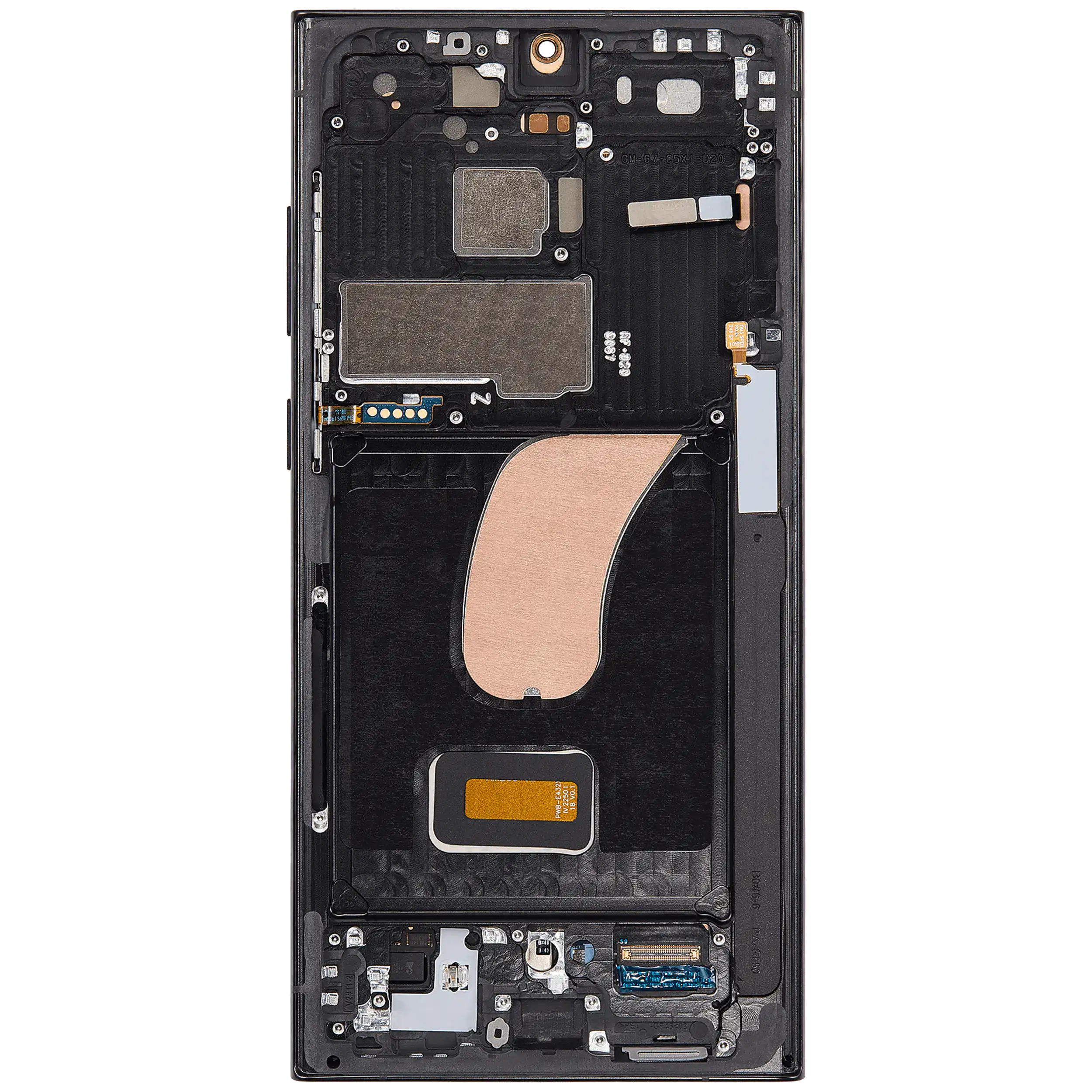 OLED-Display mit Rahmen für Samsung Galaxy S23 Ultra (US & International) (Aftermarket Plus) (120Hz) (Graphite)