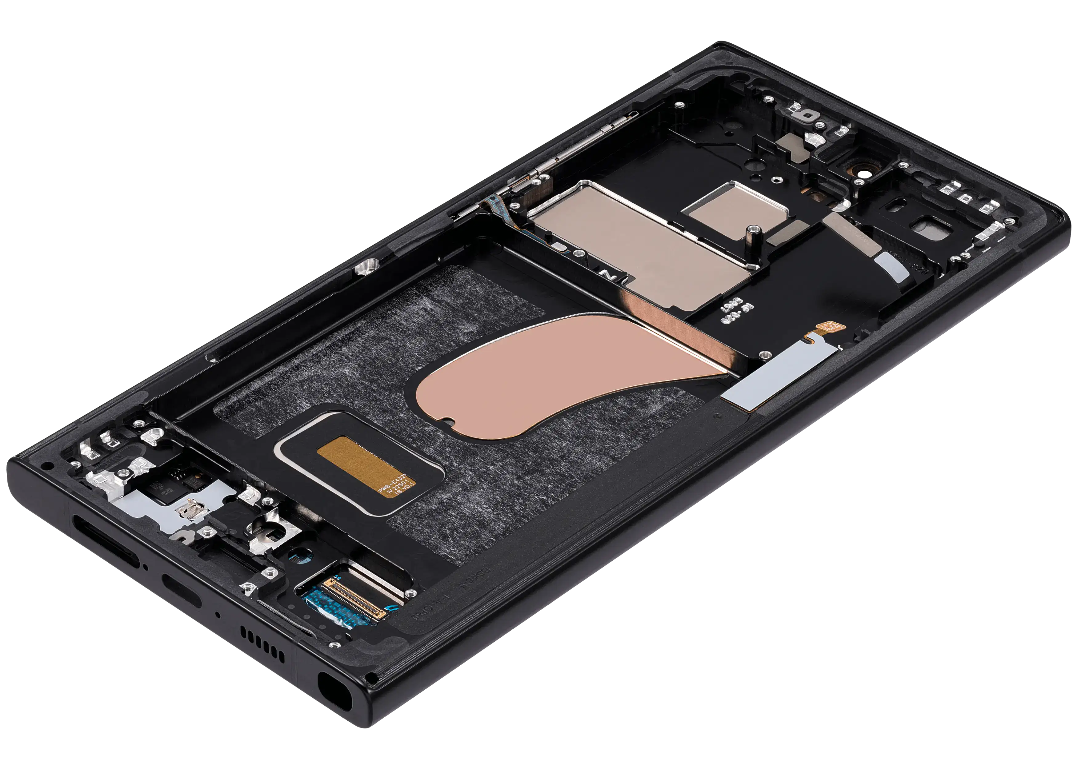 OLED-Display mit Rahmen für Samsung Galaxy S23 Ultra (US & International) (Aftermarket Plus) (120Hz) (Graphite)