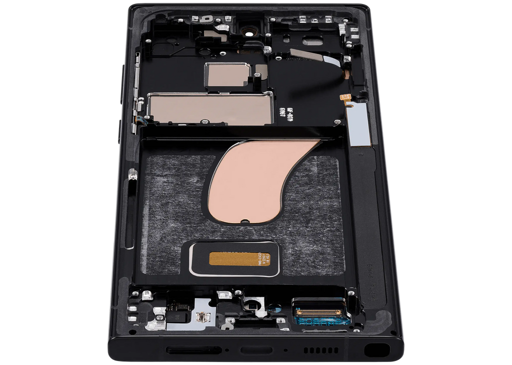 OLED-Display mit Rahmen für Samsung Galaxy S23 Ultra (US & International) (Aftermarket Plus) (120Hz) (Graphite)