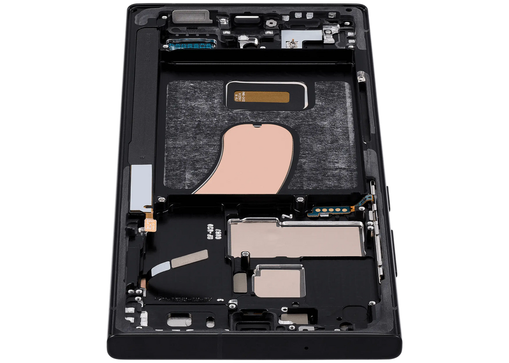 OLED-Display mit Rahmen für Samsung Galaxy S23 Ultra (US & International) (Aftermarket Plus) (120Hz) (Graphite)