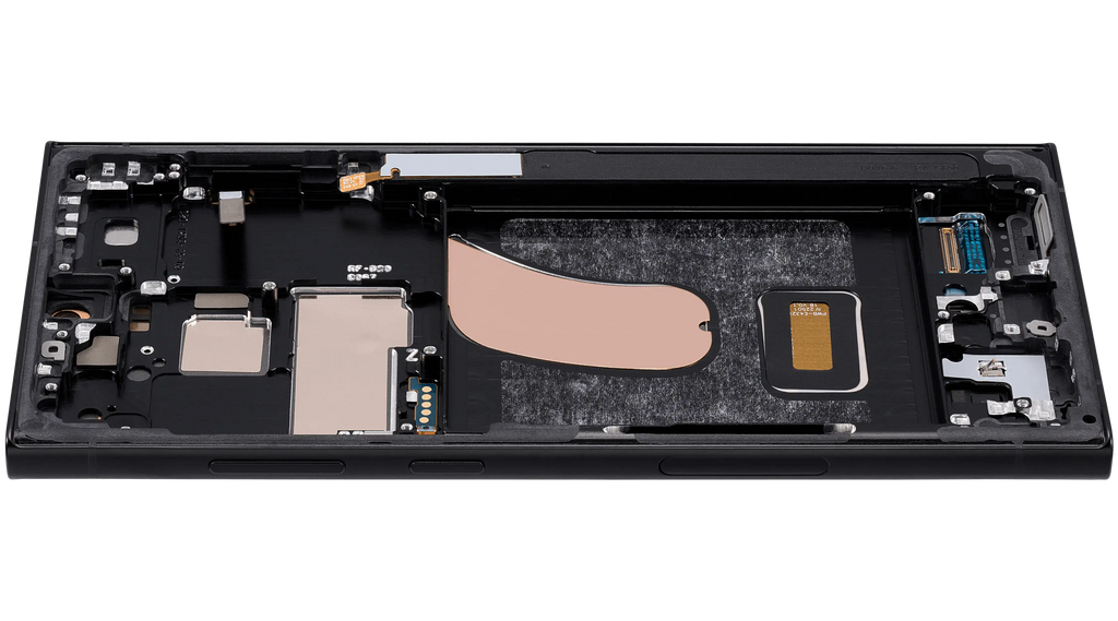 OLED-Display mit Rahmen für Samsung Galaxy S23 Ultra (US & International) (Aftermarket Plus) (120Hz) (Graphite)