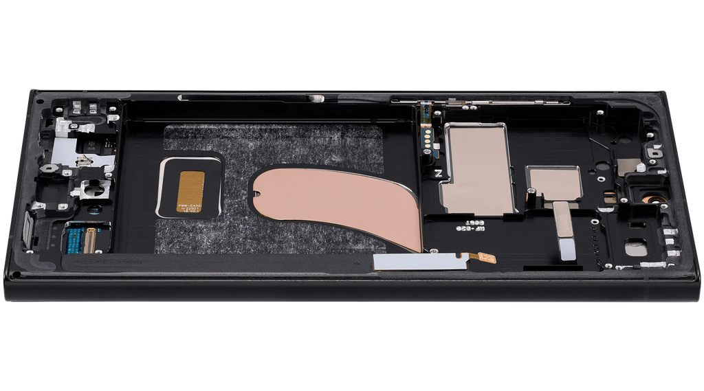 OLED-Display mit Rahmen für Samsung Galaxy S23 Ultra (US & International) (Aftermarket Plus) (120Hz) (Graphite)