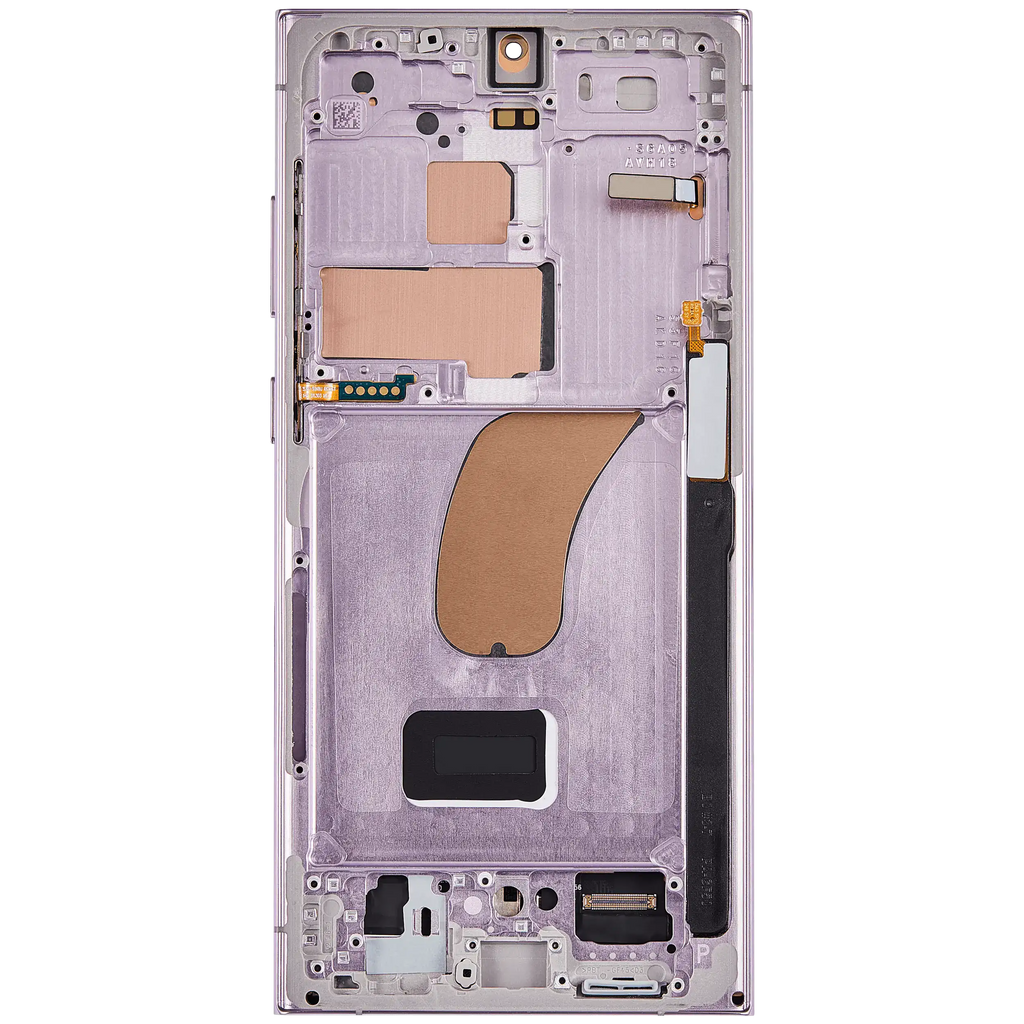 OLED-Display mit Rahmen für Samsung Galaxy S23 Ultra (US & International) (Aftermarket Plus) (120Hz) (Lavender)