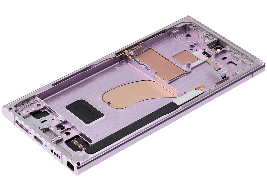 OLED-Display mit Rahmen für Samsung Galaxy S23 Ultra (US & International) (Aftermarket Plus) (120Hz) (Lavender)