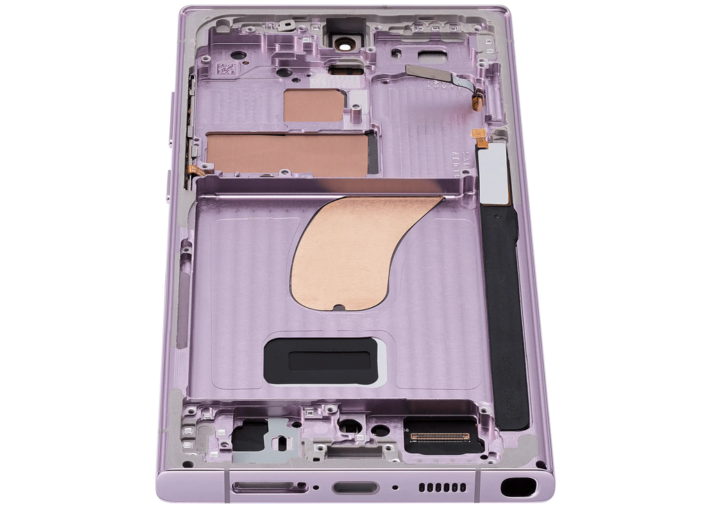 OLED-Display mit Rahmen für Samsung Galaxy S23 Ultra (US & International) (Aftermarket Plus) (120Hz) (Lavender)