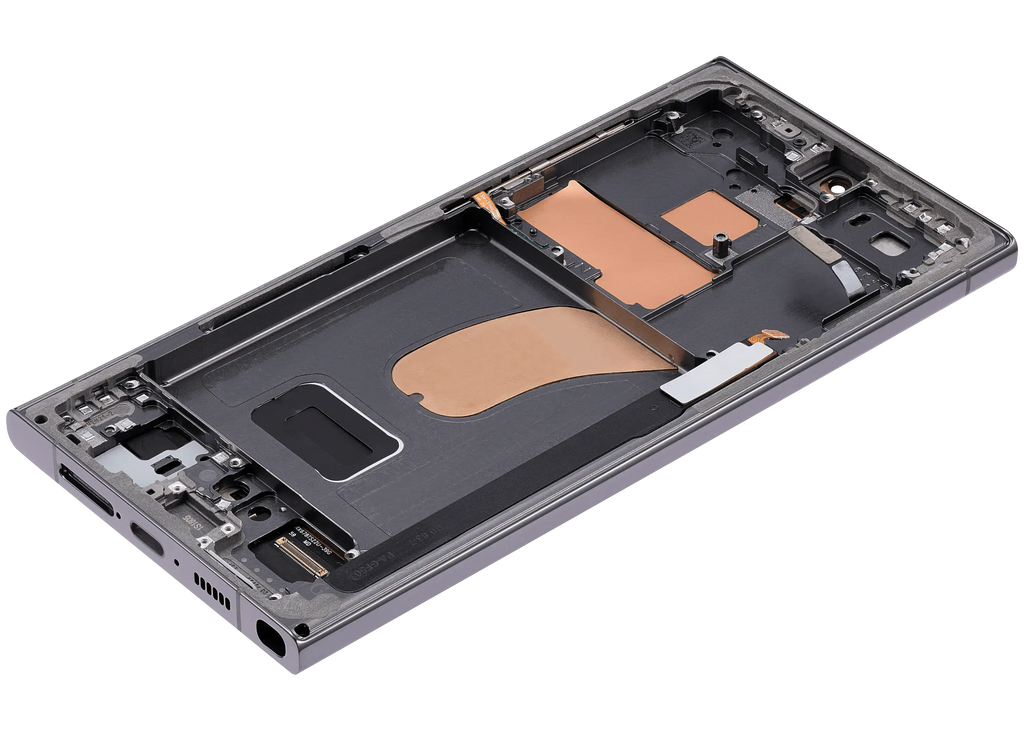OLED-Display mit Rahmen für Samsung Galaxy S23 Ultra (US & International) (Aftermarket Plus) (120Hz) (Grün)
