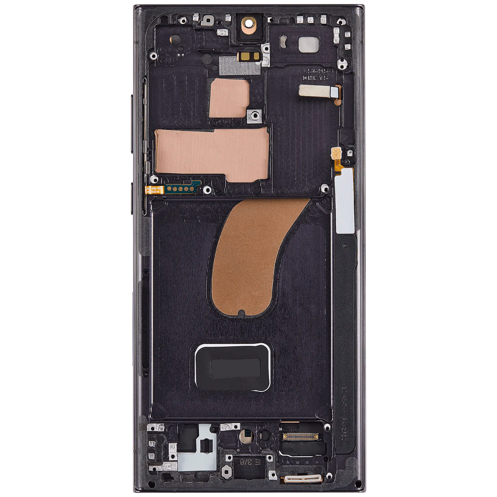 OLED-Display mit Rahmen für Samsung Galaxy S23 Ultra (US & International) (Aftermarket Plus) (120Hz) (Phantom Black)