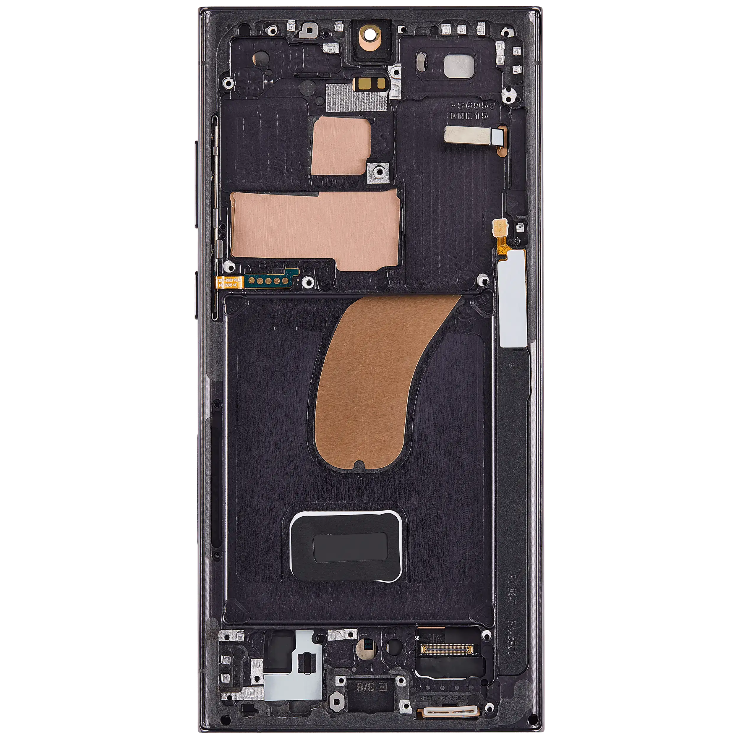 OLED-Display mit Rahmen für Samsung Galaxy S23 Ultra (US & International) (Aftermarket Plus) (120Hz) (Phantom Black)