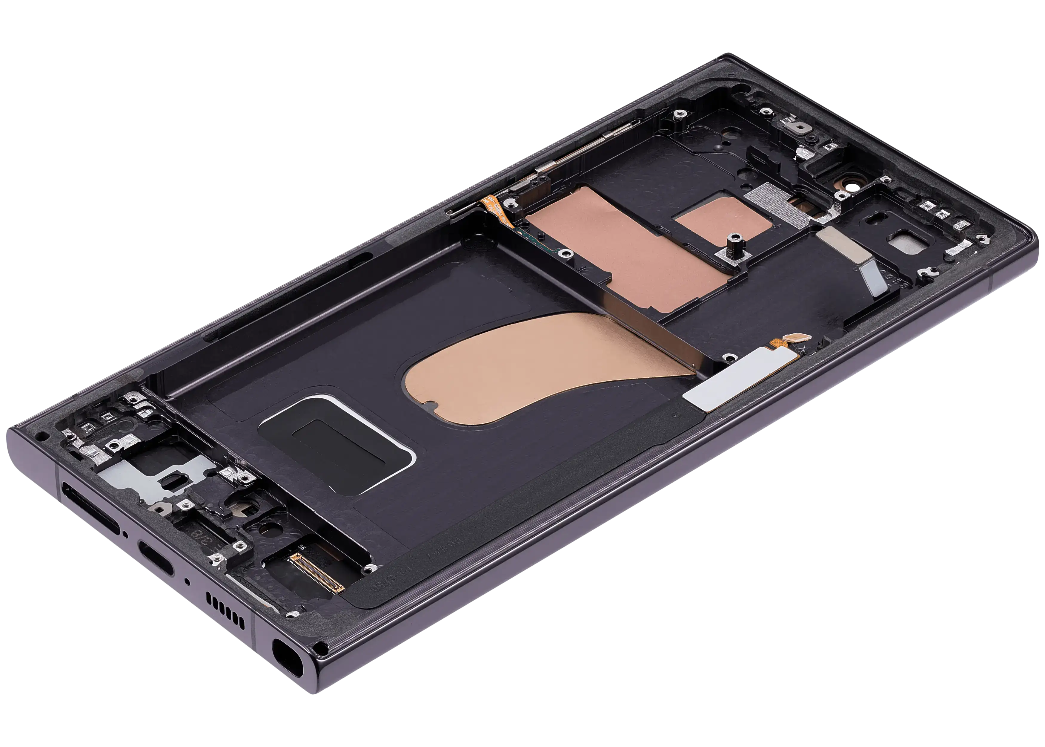 OLED-Display mit Rahmen für Samsung Galaxy S23 Ultra (US & International) (Aftermarket Plus) (120Hz) (Phantom Black)