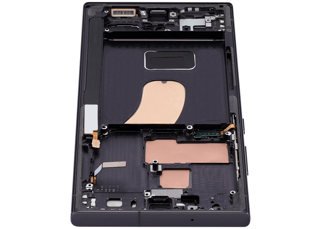 OLED-Display mit Rahmen für Samsung Galaxy S23 Ultra (US & International) (Aftermarket Plus) (120Hz) (Phantom Black)