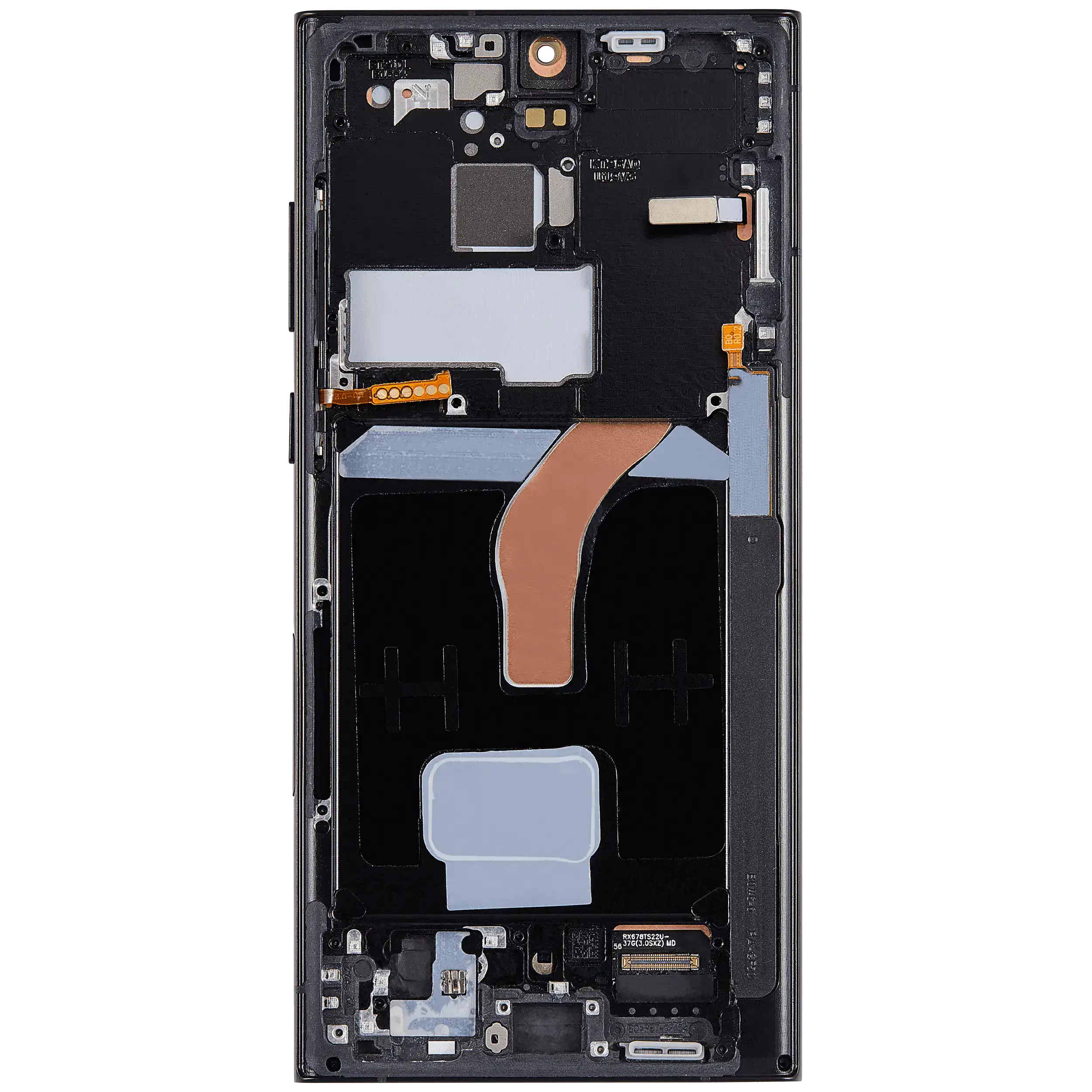 OLED-Display mit Rahmen für Samsung Galaxy S22 Ultra 5G (US & Internationale Version) (Aftermarket Plus) (120Hz) (Graphite / Sky Blue / Red)