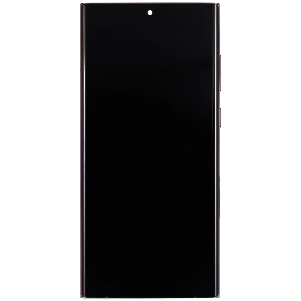 OLED-Display mit Rahmen für Samsung Galaxy S22 Ultra 5G (US & Internationale Version) (Aftermarket Plus) (120Hz) (Burgundy)