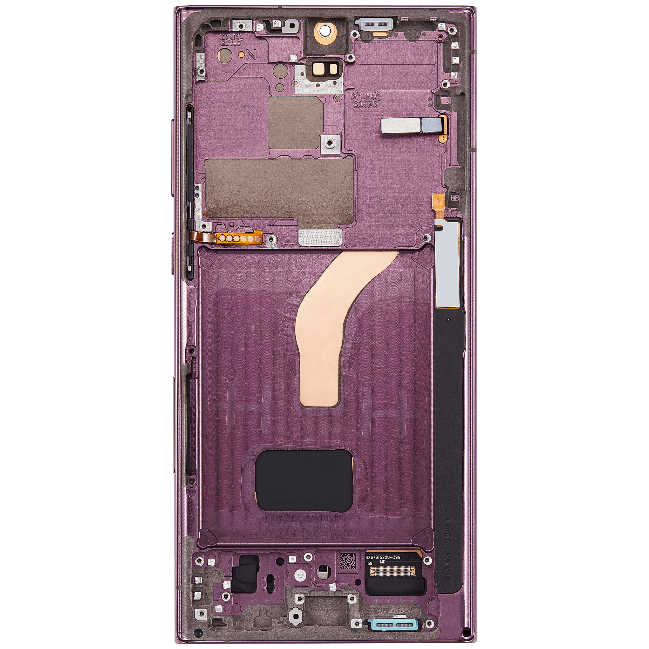 OLED-Display mit Rahmen für Samsung Galaxy S22 Ultra 5G (US & Internationale Version) (Aftermarket Plus) (120Hz) (Burgundy)