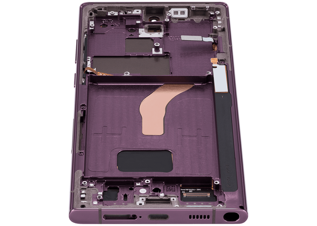 OLED-Display mit Rahmen für Samsung Galaxy S22 Ultra 5G (US & Internationale Version) (Aftermarket Plus) (120Hz) (Burgundy)