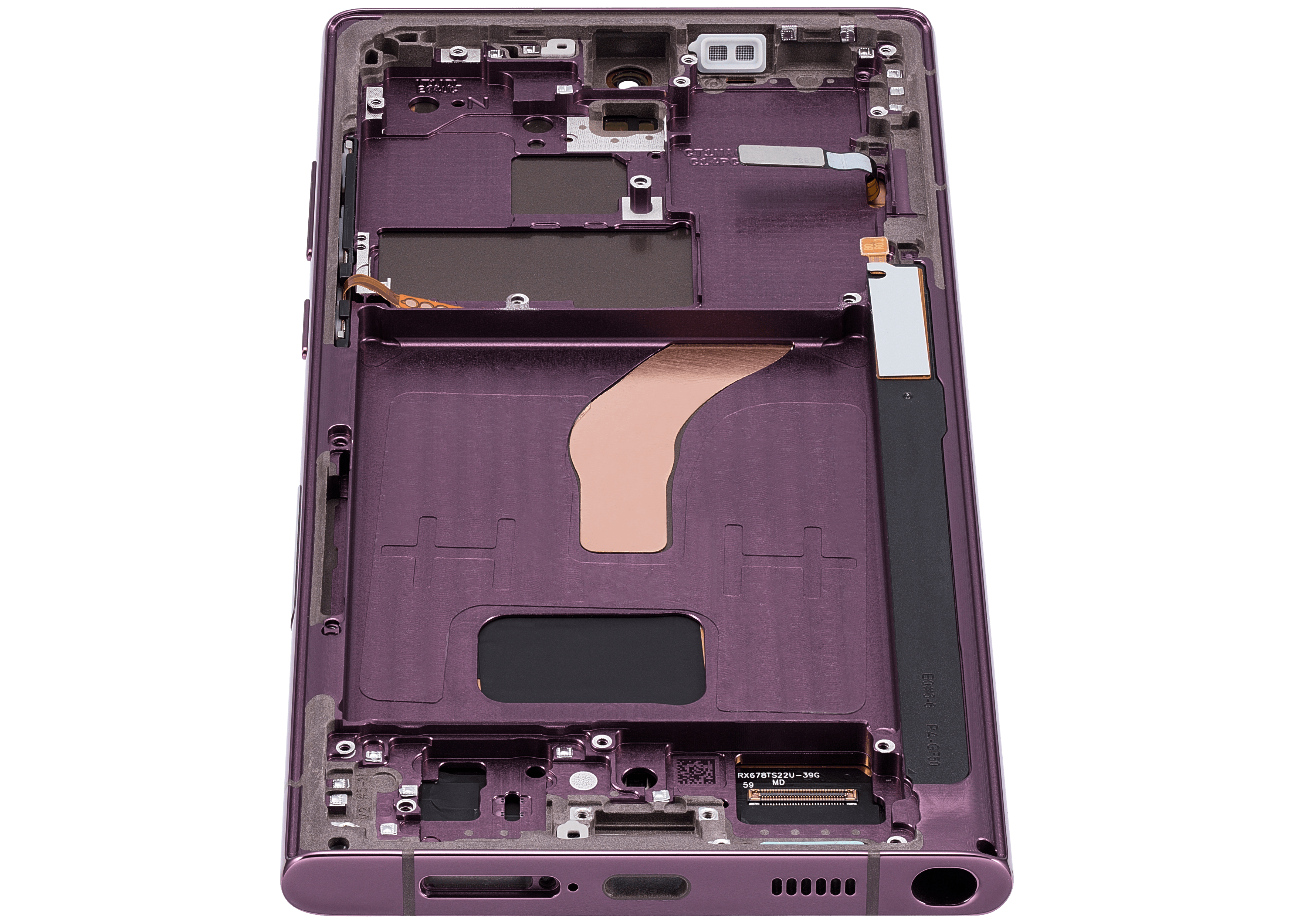 OLED-Display mit Rahmen für Samsung Galaxy S22 Ultra 5G (US & Internationale Version) (Aftermarket Plus) (120Hz) (Burgundy)
