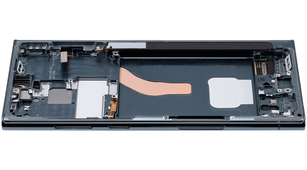 OLED-Display mit Rahmen für Samsung Galaxy S22 Ultra 5G (US & Internationale Version) (Aftermarket Plus) (120Hz) (Grün)