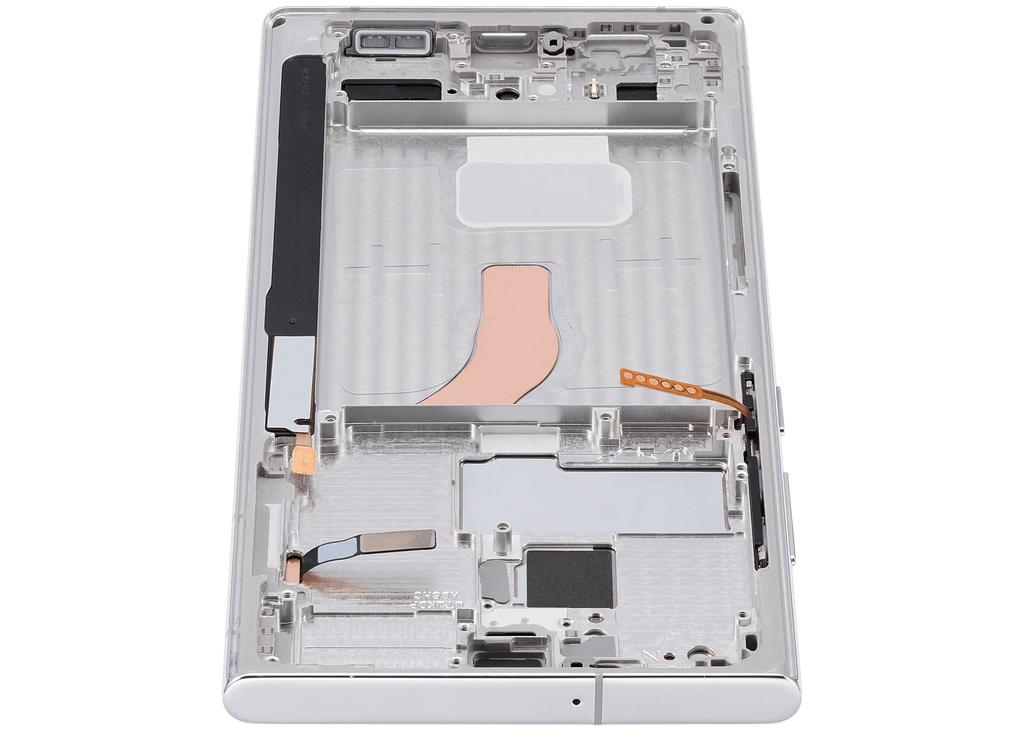 OLED-Display mit Rahmen für Samsung Galaxy S22 Ultra 5G (US & Internationale Version) (Aftermarket Plus) (120Hz) (Phantom White)