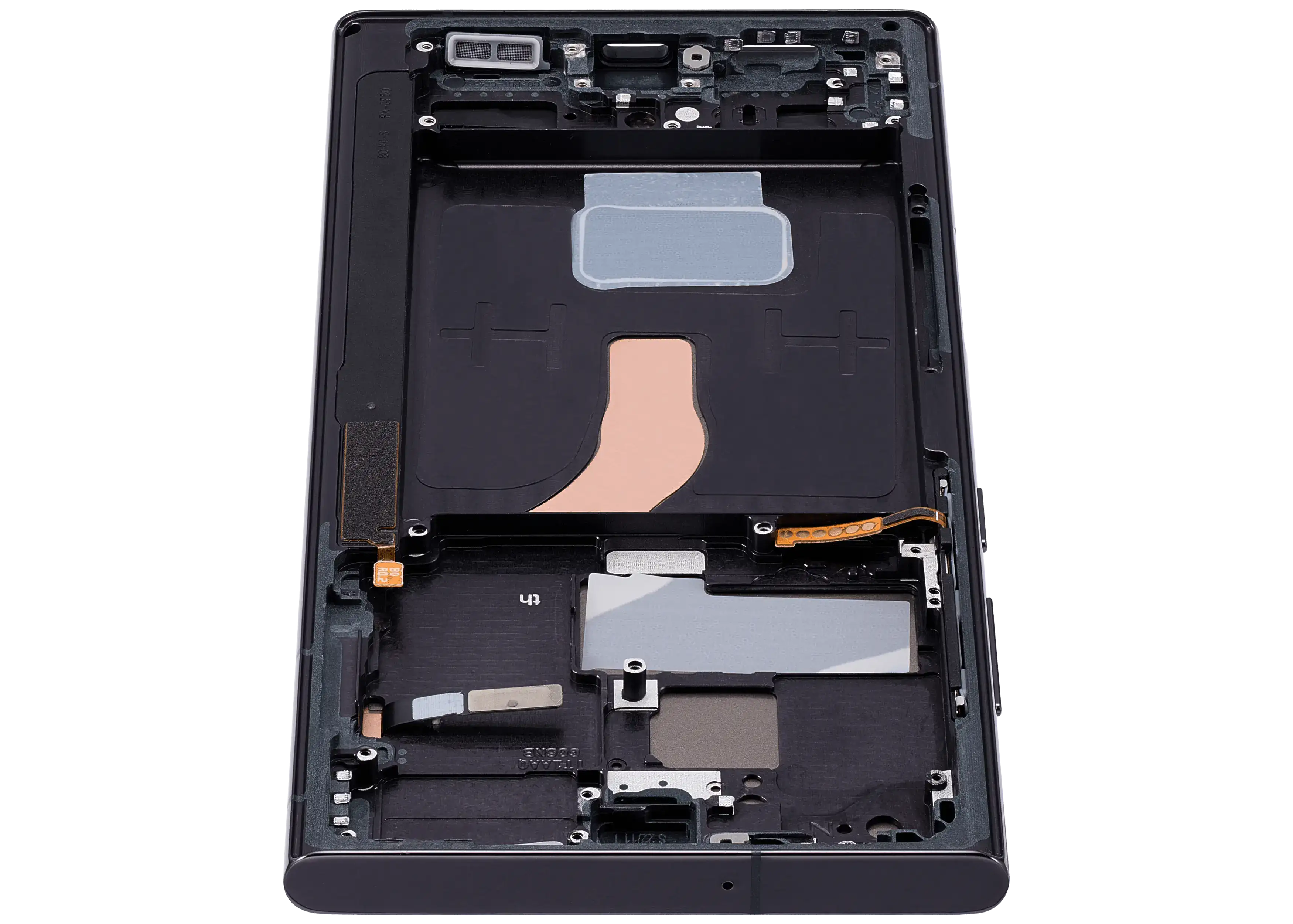 OLED-Display mit Rahmen für Samsung Galaxy S22 Ultra 5G (US & Internationale Version) (Aftermarket Plus) (120Hz) (Phantom Black)